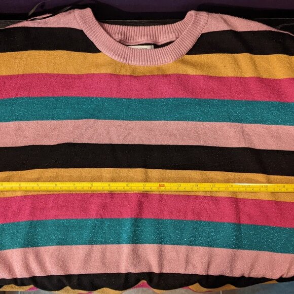 Sparkle Striped "Nine West" Sweater Size XL - Picture 4 of 11